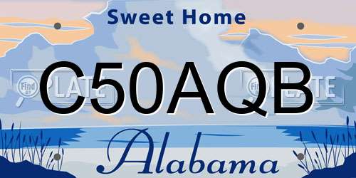 C50AQB Alabama License Plate