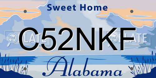 C52NKF Alabama License Plate