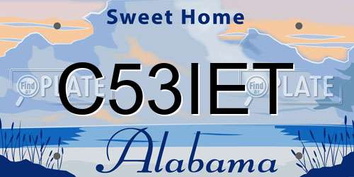 C53IET Alabama License Plate
