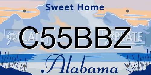 C55BBZ Alabama License Plate