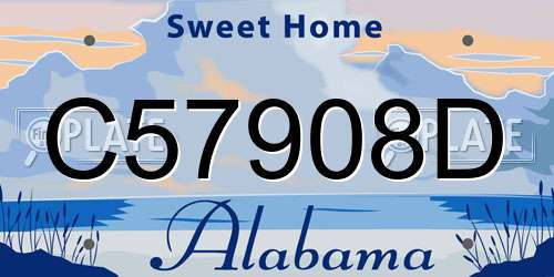 C57908D Alabama License Plate