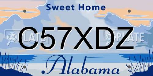 C57XDZ Alabama License Plate