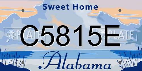 C5815E Alabama License Plate