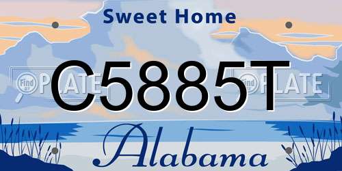 C5885T Alabama License Plate