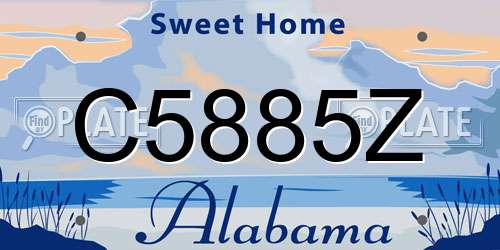 C5885Z Alabama License Plate