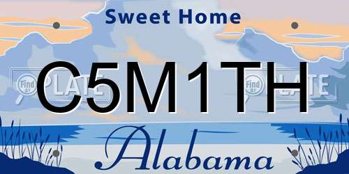 C5M1TH Alabama License Plate