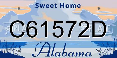 C61572D Alabama License Plate