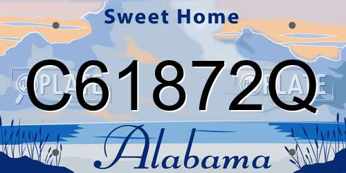 C61872Q Alabama License Plate