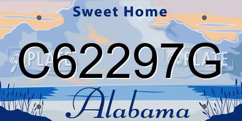 C62297G Alabama License Plate