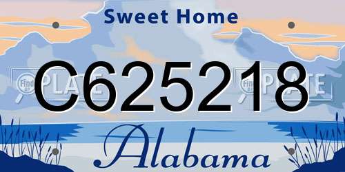 C625218 Alabama License Plate