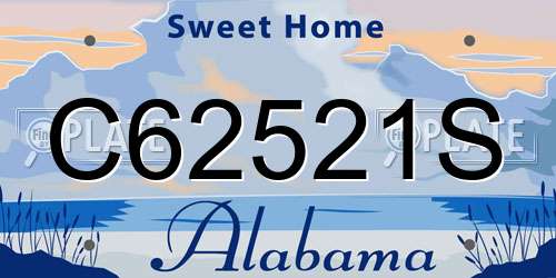 C62521S Alabama License Plate