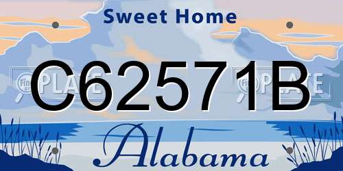 C62571B Alabama License Plate