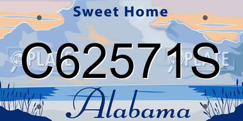C62571S Alabama License Plate
