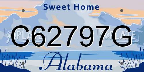 C62797G Alabama License Plate