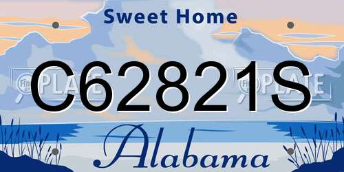 C62821S Alabama License Plate