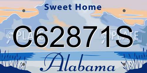 C62871S Alabama License Plate