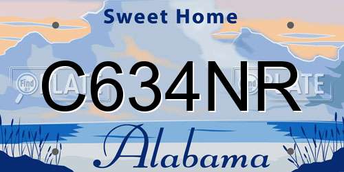 C634NR Alabama License Plate
