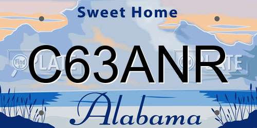 C63ANR Alabama License Plate