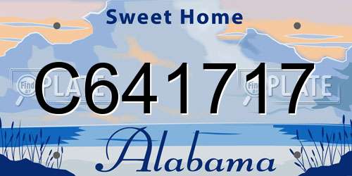 C641717 Alabama License Plate