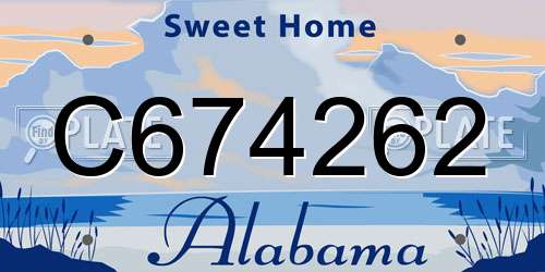 C674262 Alabama License Plate