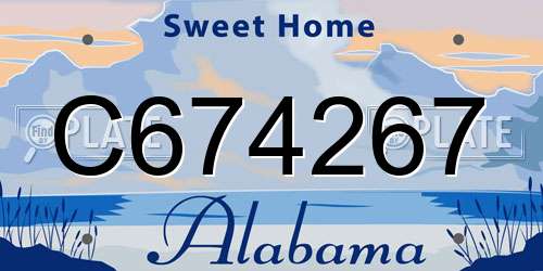 C674267 Alabama License Plate