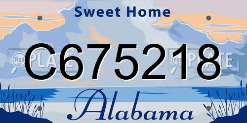 C675218 Alabama License Plate