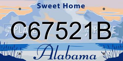 C67521B Alabama License Plate