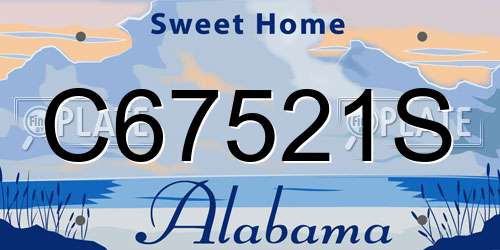 C67521S Alabama License Plate