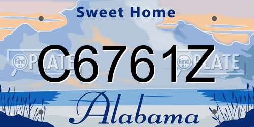 C6761Z Alabama License Plate