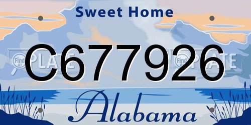 C677926 Alabama License Plate