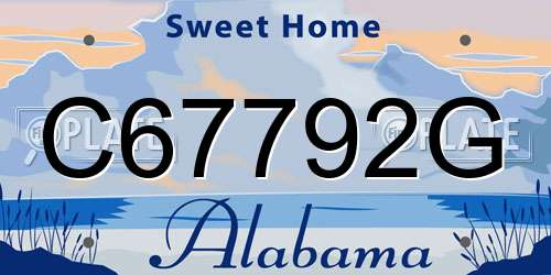C67792G Alabama License Plate