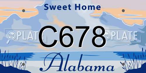 C678 Alabama License Plate