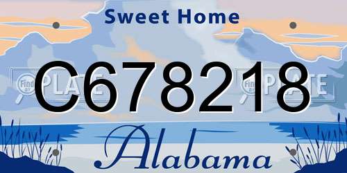 C678218 Alabama License Plate