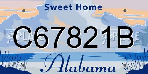 C67821B Alabama License Plate