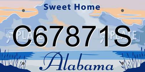 C67871S Alabama License Plate