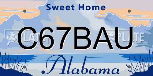 C67BAU Alabama License Plate