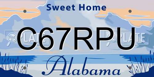 C67RPU Alabama License Plate