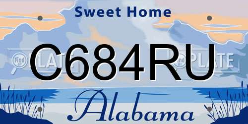 C684RU Alabama License Plate