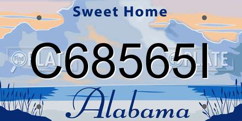 C68565I Alabama License Plate