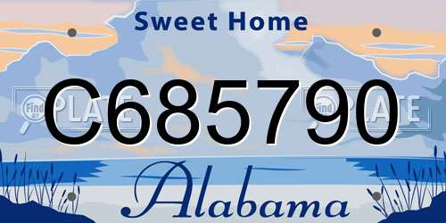C685790 Alabama License Plate