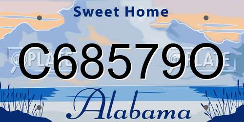C68579O Alabama License Plate