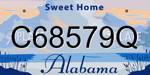 C68579Q Alabama License Plate