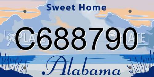 C688790 Alabama License Plate