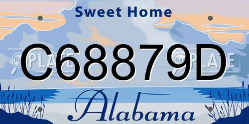 C68879D Alabama License Plate