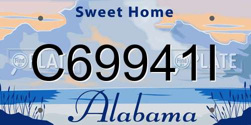 C69941I Alabama License Plate