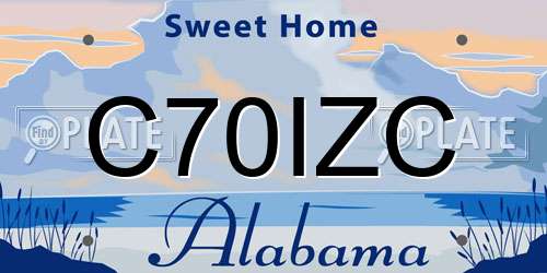 C70IZC Alabama License Plate