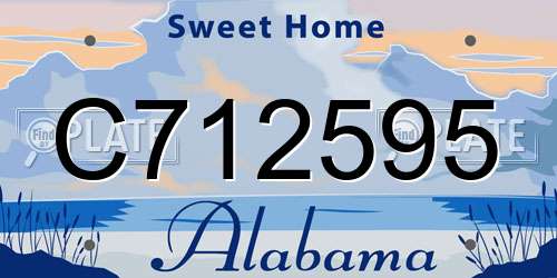 C712595 Alabama License Plate