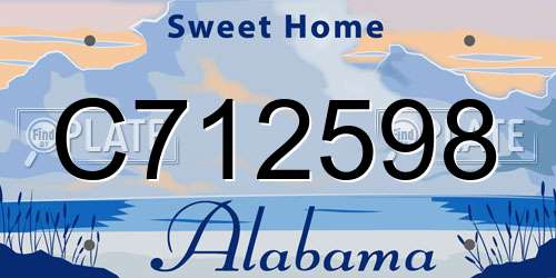 C712598 Alabama License Plate