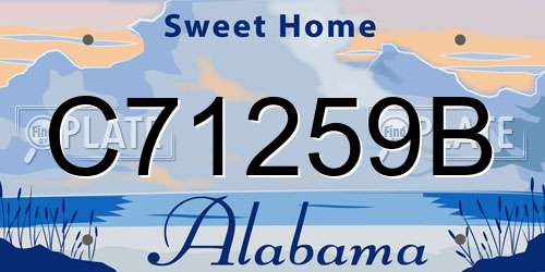 C71259B Alabama License Plate