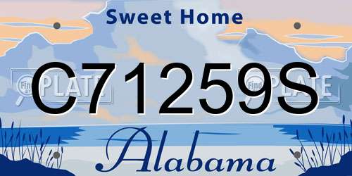 C71259S Alabama License Plate
